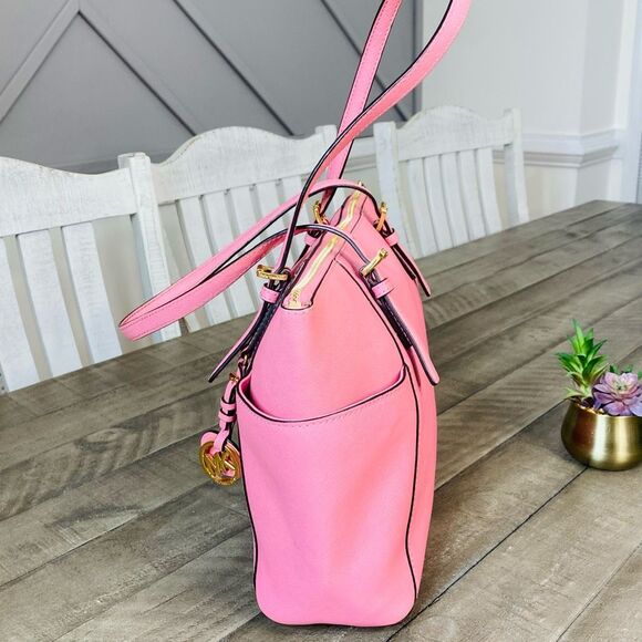 Michael Kors Charlotte Large Top Zip Tote Tea Rose - Picture 6 of 13